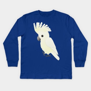 White umbrella cockatoo Kids Long Sleeve T-Shirt